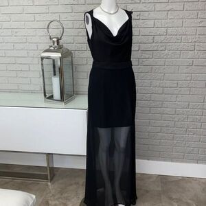 Bluejuice Women 2 in 1 Black Mini To Sheer Maxi Cocktail Dress Size S